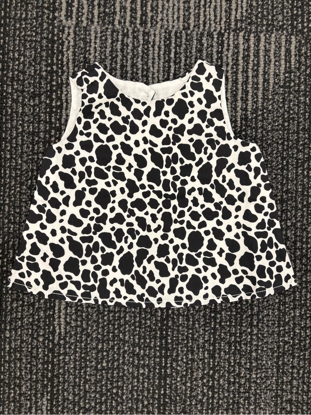 Ruffle Butts Black & White Cow Print Tank Top